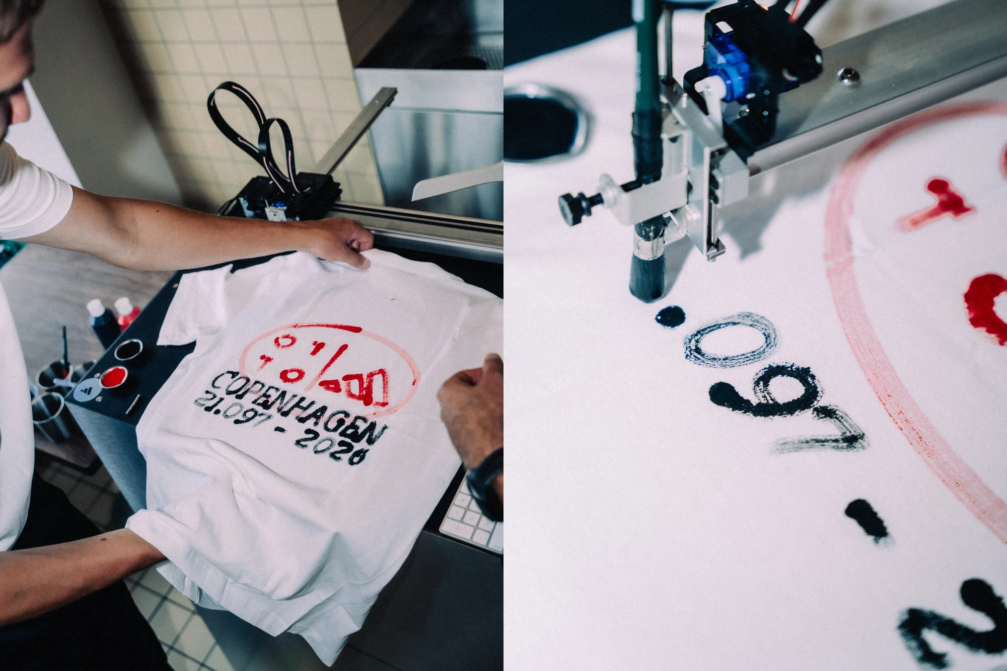 Adidas t shirts with otto pizza logos