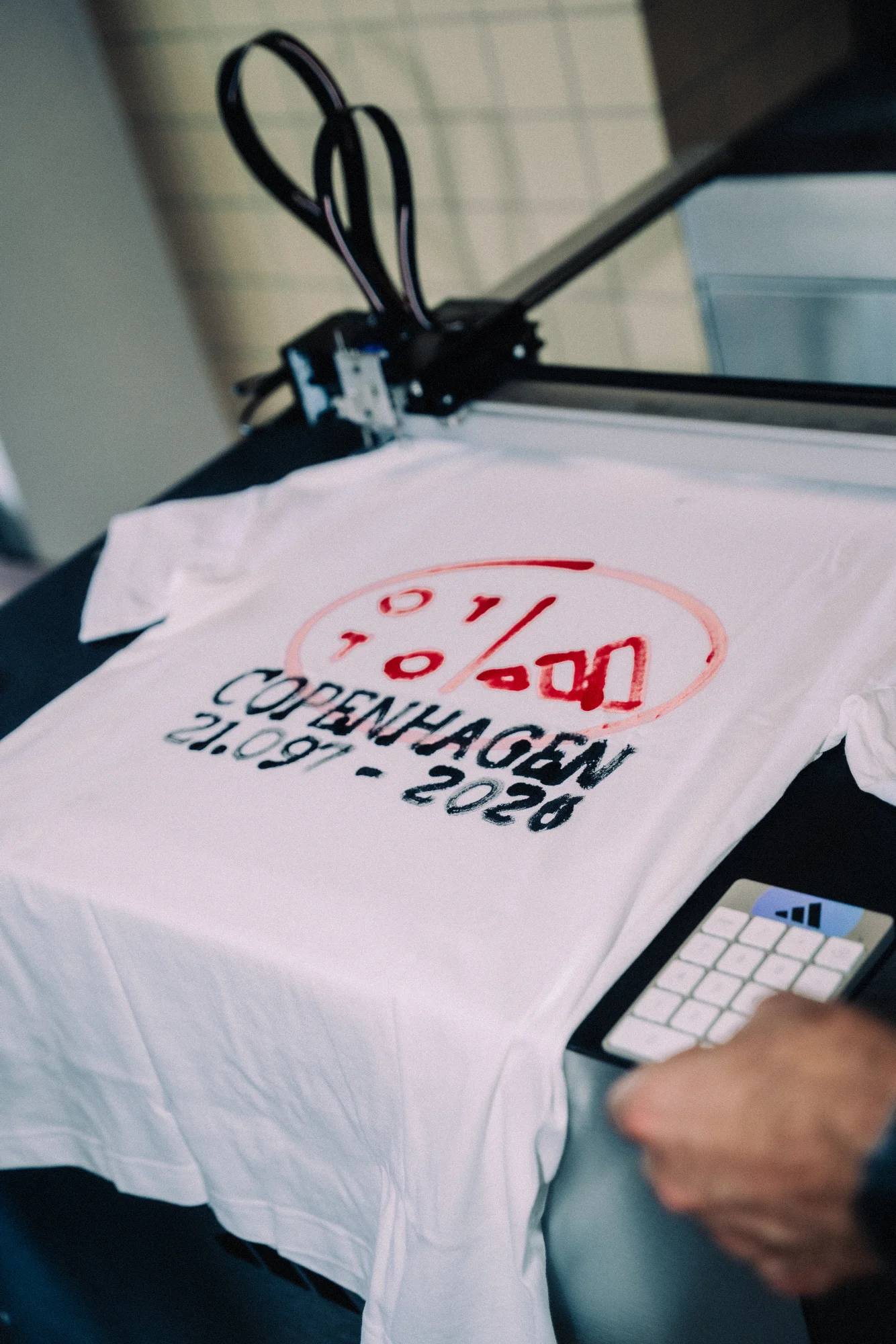 Adidas t shirts with otto pizza logos