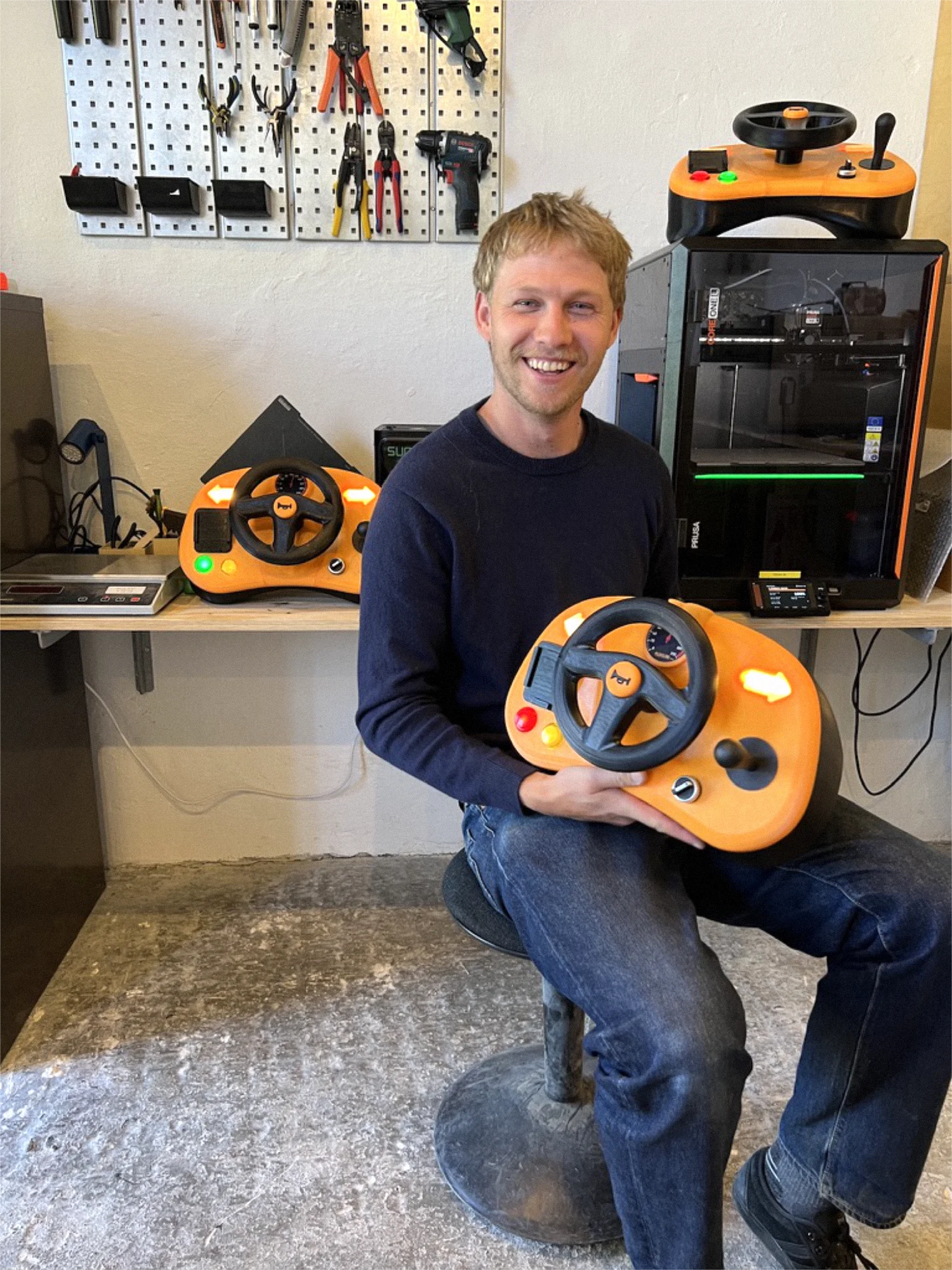 Rasmus Tofthøj with childrens toys for the hospital